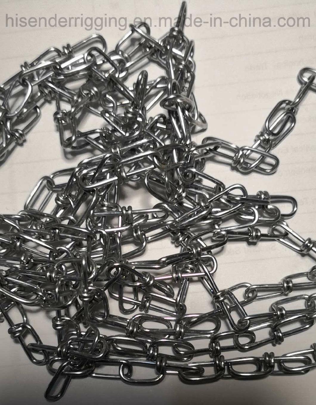 E. Galvanized White Zinc DIN5686 Double Loop Link Chain