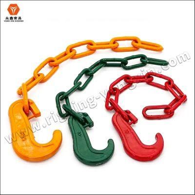 Alloy Steel Iron Welded Powder Coating Tow Truck Chains Tow Chain with Winch Hook