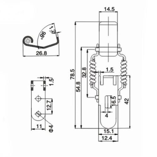 Stainless Steel Toolbox Spring Loaded Toggle Latch