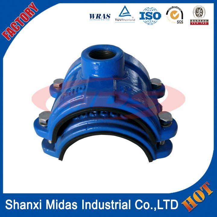 Cast Iron 250mm Pipe Saddle Clamp for PVC Pipe/ PE Pipe