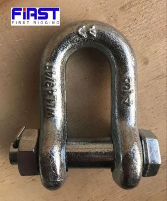 Adjustable Galvanized Lifting D Shackle G2150 with Nut