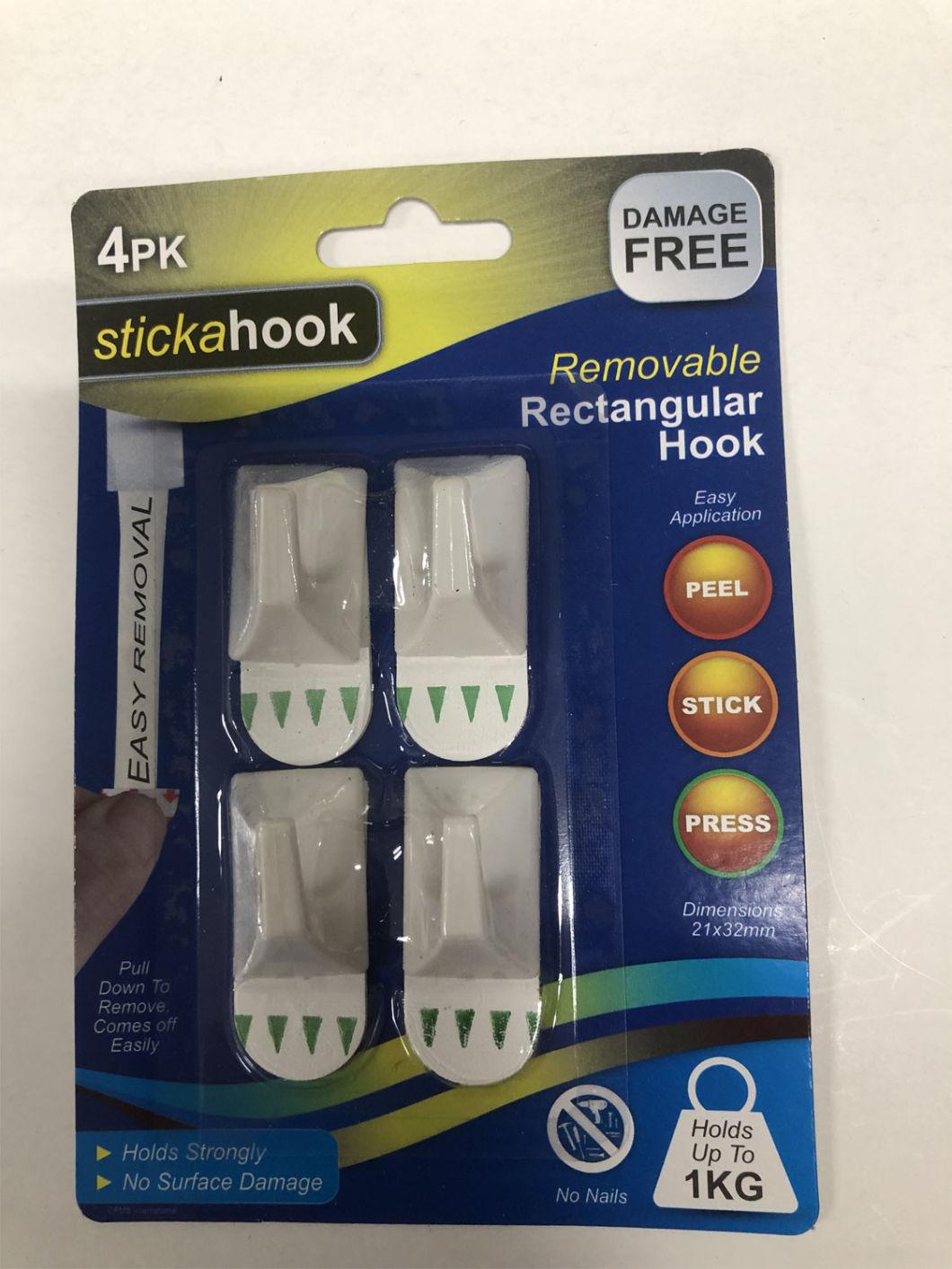 6 Small Square Plastic Hokks for Daily Use