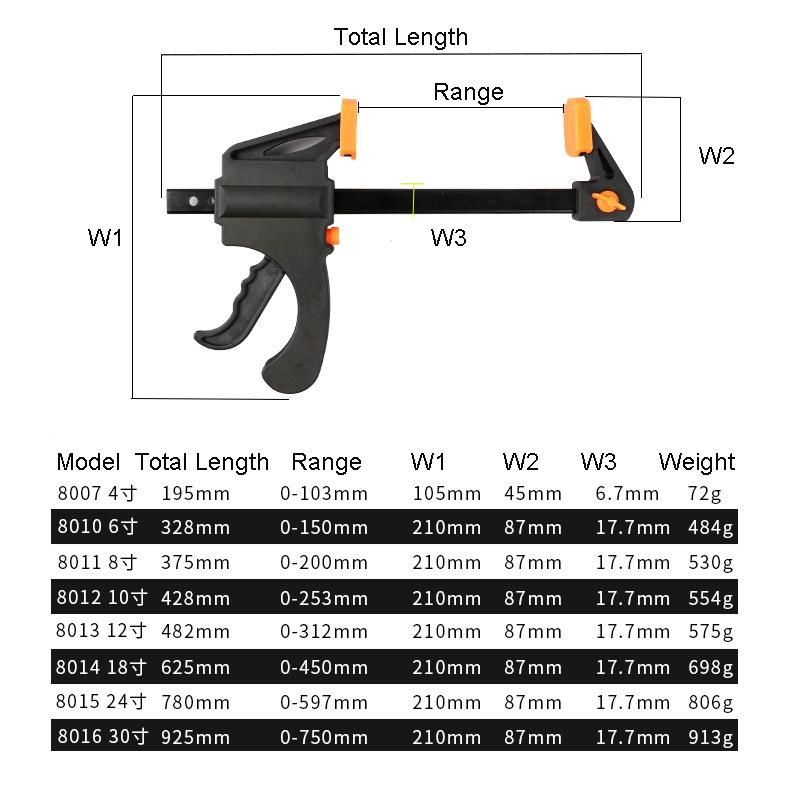 Heavy Duty Woodworking Tool F Clamps 4"-30"