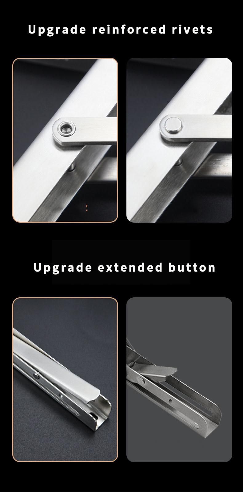 Nail-Free Triangle 8/10/12/14/16/18/20/22/24inches Stainless Steel Folding Bracket
