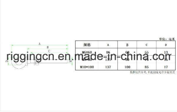 Ss 316 JIS Lag Eye Screw with Nut and Washer