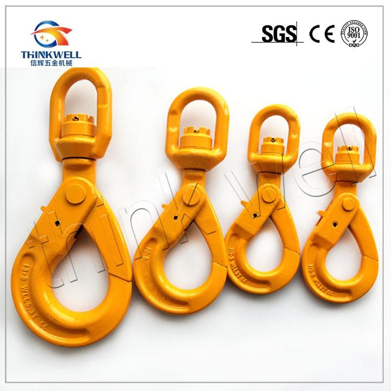 Forged Alloy Steel Self Locking G80 Swivel Safety Hook