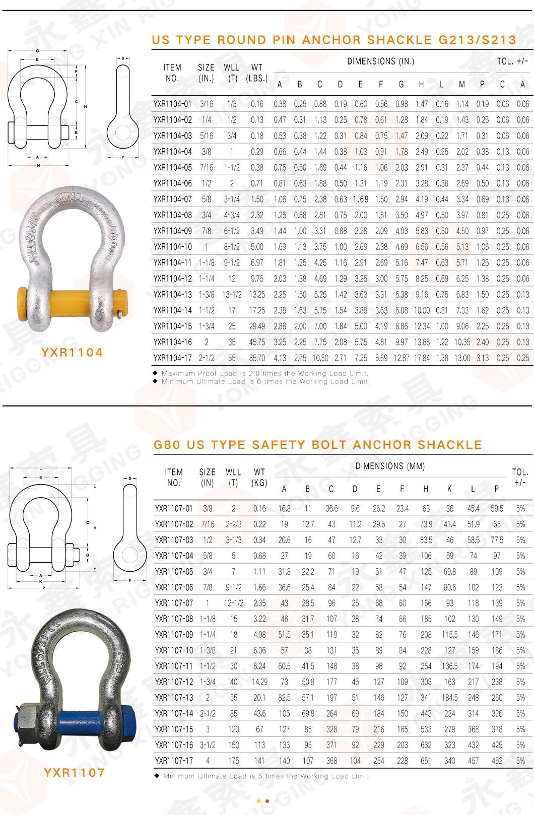As2741 Grade S Alloy Steel Bow Shackle with Screw Pin