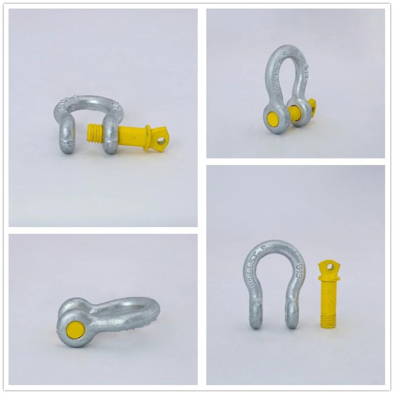 Hot Dipped Galvanized High Strength Grade S As2714 Crane D Shackle / Forged Bow Shackle