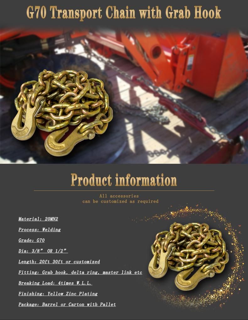 G70 Conveyor Lifting Chain with Hook and Ring