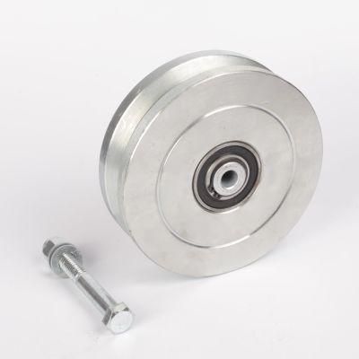 Steel Deep Groove V Single Bearing Wheel with Bolt