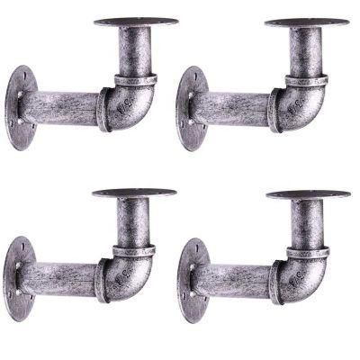 3/4&quot; Black Rustic Industrial Iron Pipe Shelf Brackets Pipe Fittings