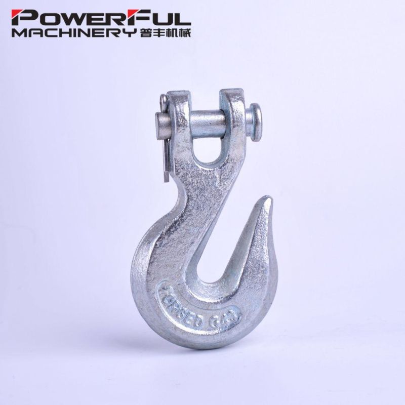 China Manufacturer G70 Galvanized Drop Forged Carbon Steel Us Type H330 Chain Lifting Clevis Grab Hook
