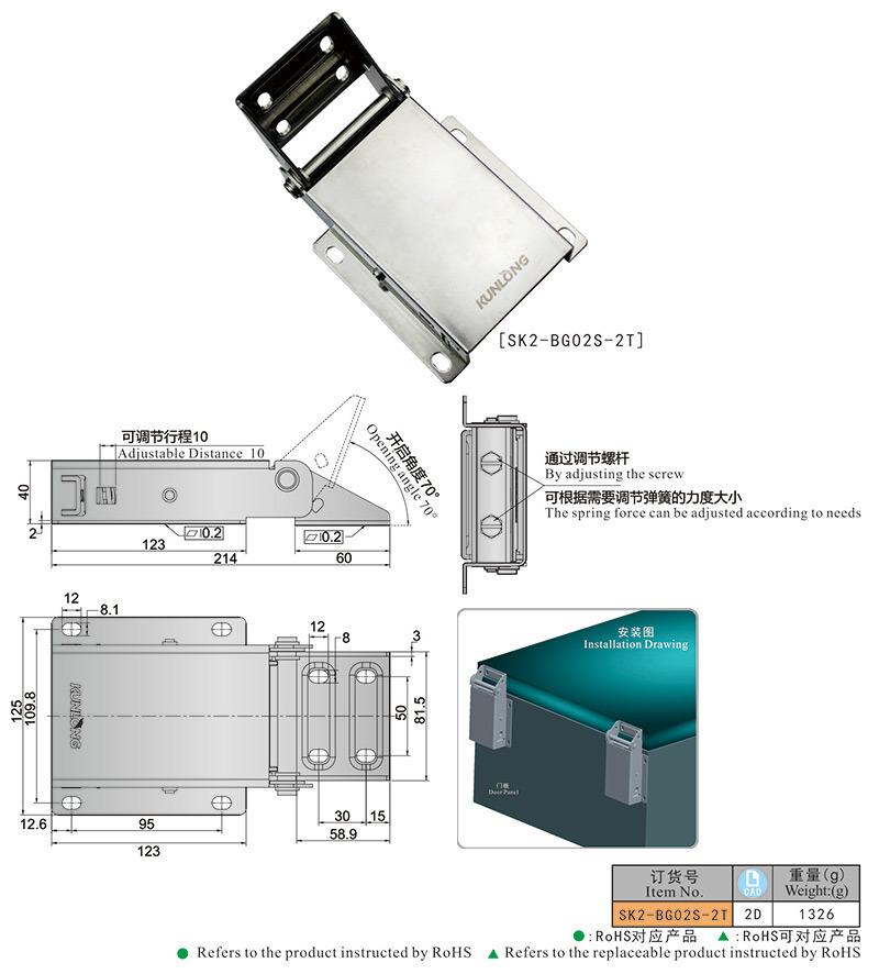 Sk2-Bg02s -2t Medical Cabinet Box Spring Loaded Heavy Duty Hinge