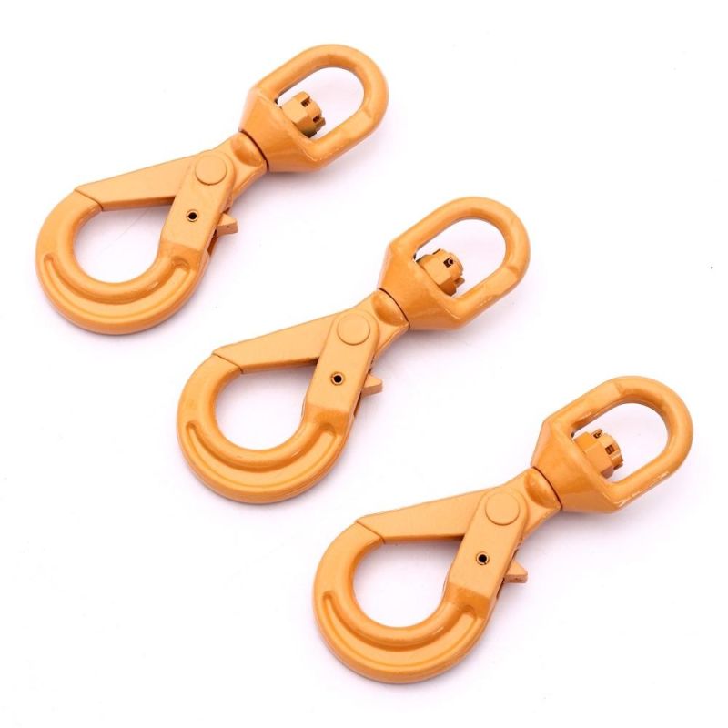 High Quality G80 Chain Fittings Alloy Steel Crane Lifting Clevis Self Locking Hook with Safety Latch