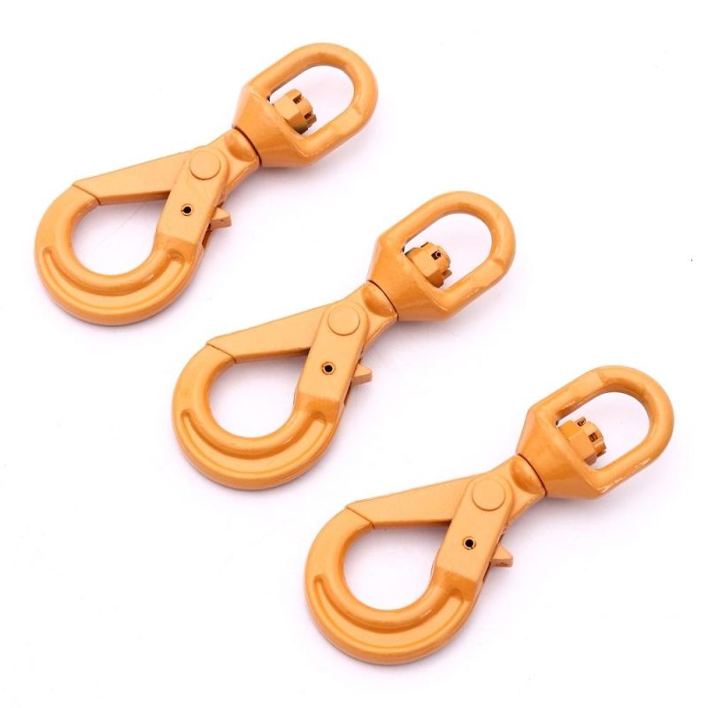 High Quality G80 Chain Fittings Alloy Steel Crane Lifting Clevis Self Locking Hook with Safety Latch