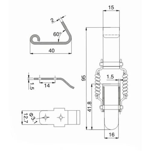 Iron Zinc Plated Spring Compression Toggle Latch
