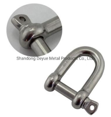 Us Type G2150 Dee Shackle High Polished AISI304 AISI316 Stainless Steel Bolt Pin Anchor Shackle