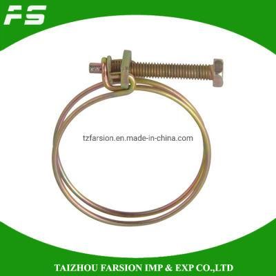Turbo Exhaust System Zinc W1 W4 Double Wire Single Hose Clip Clamp for Auto Parts