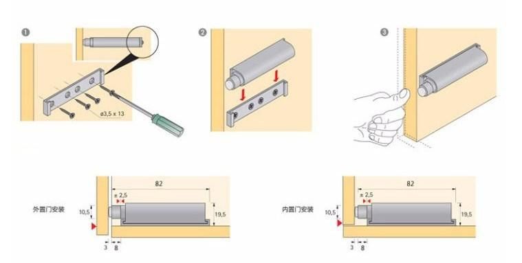 Furniture Fittings Cabinet Cupboard Open System Cabinet Buffer Damper