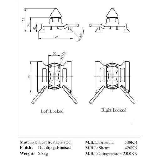 Forged Steel Container Lashing Systems Container Parts