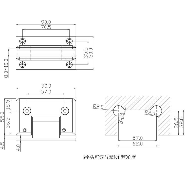 Glass Profile Clips Clamps Hardware