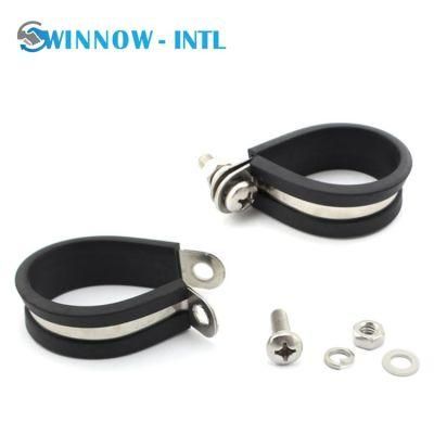 EPDM Rubber Lined R Hose Clamp Hanging Clamp with Rubber P-Clip