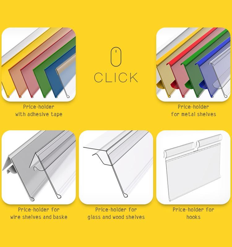 Supermarket Shelf Price Holder Price Tag for Glass