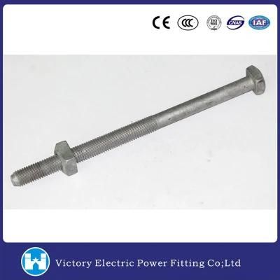 Pole Line Hardware Round Head Galvaznized Machine Bolt