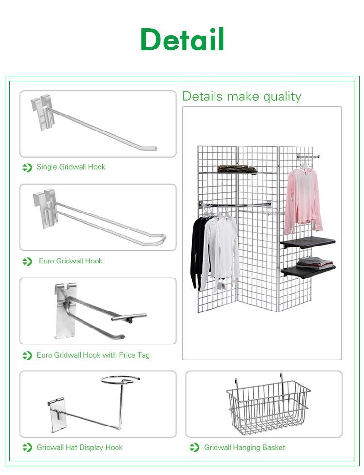 Chrome Global Cross Bar Hooks for Supermarket