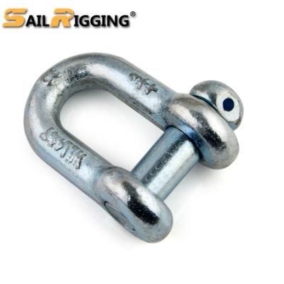 Galvanized Screw Pin Us Type Steel Drop Forged D Shackle