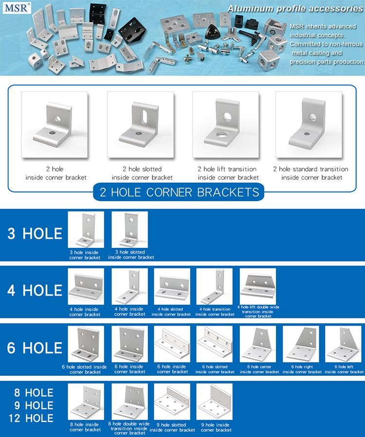 China Supplier 4 Hole Transition Inside Corner Bracket for Aluminum Profile (30&40 3060&4080)