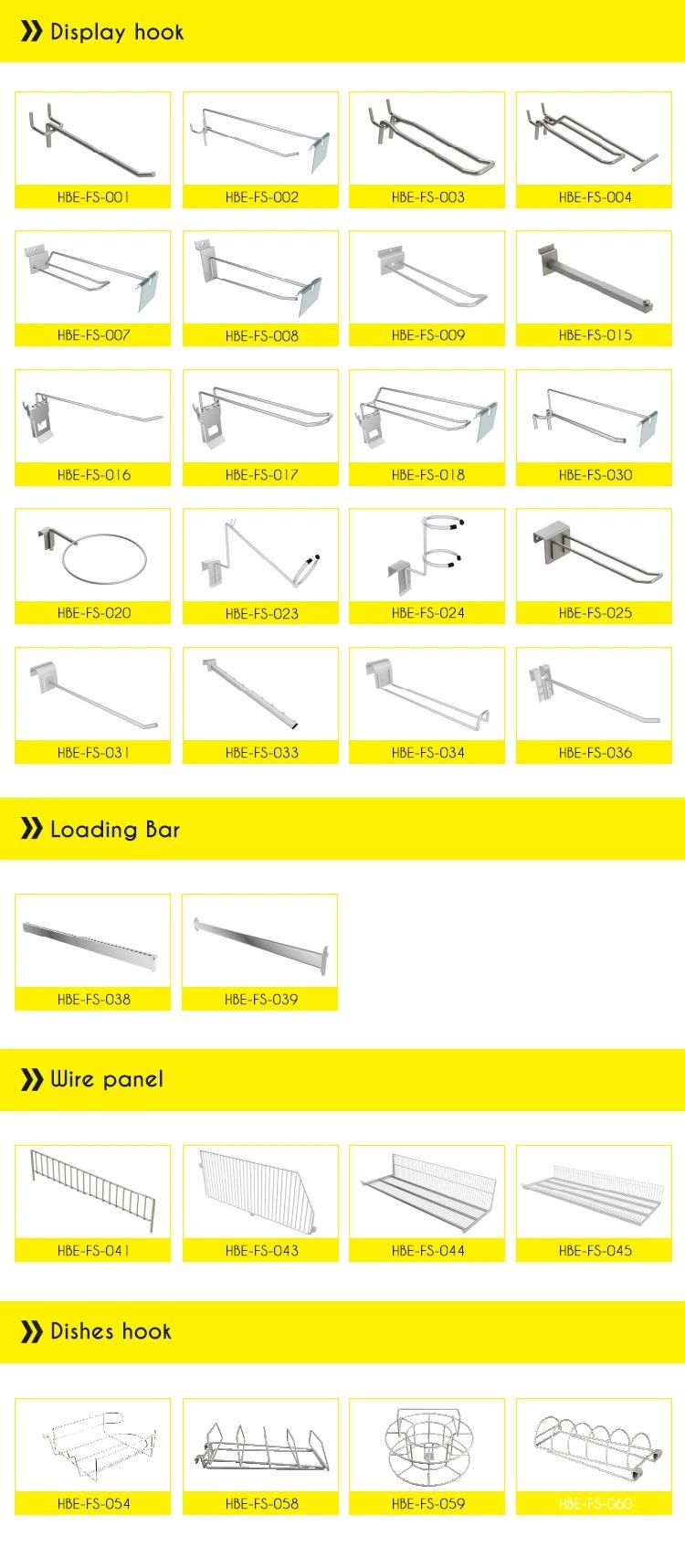 Customized Store Fixture Supermarket Accessories Shop Fitting Metal Display Hooks