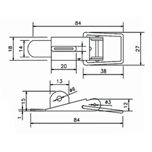 Zinc Plating Hook Safety Latch Cabinet Toggle Latch Lock