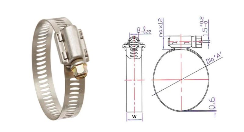 Stainless Steel American Type Hose Clamp with Handle