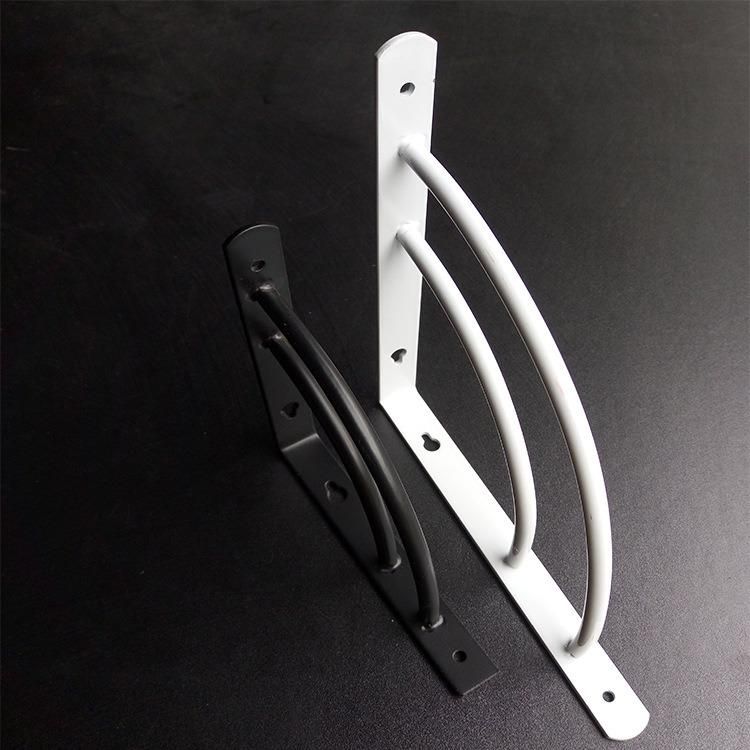 Amazon Hot Sale Design Heavy Duty L Shape White Black Custom Wall Mount Bracket with Arc