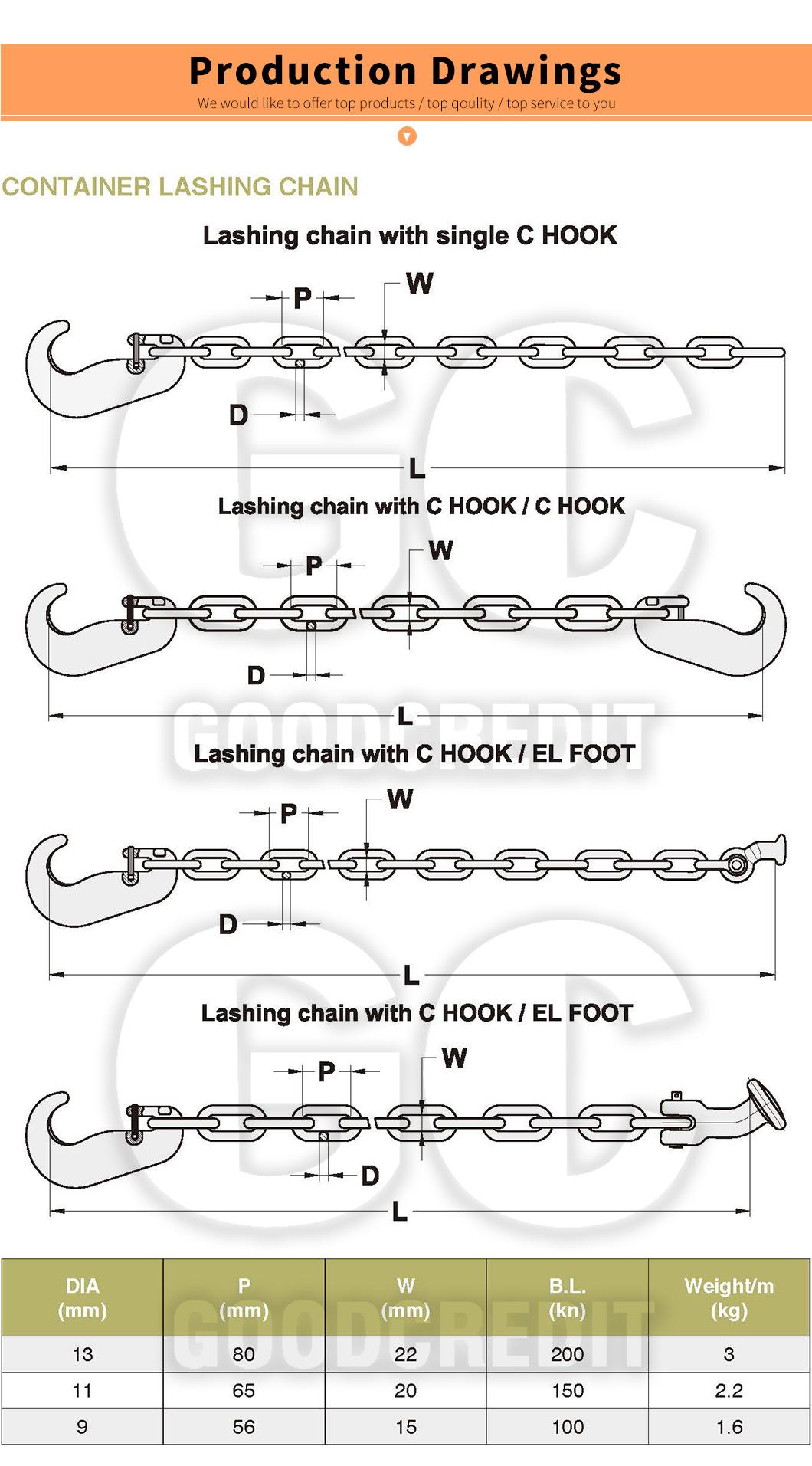 G70 G80 Standard Lashing Link Chain