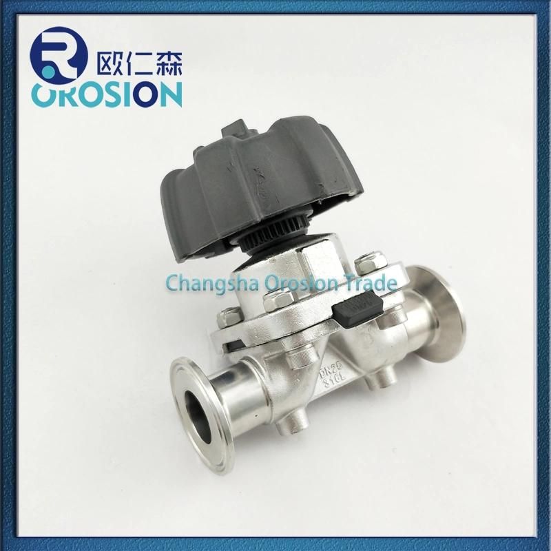 Sanitary Stainless Steel DN25 Manual Type Clamped Gemi Diaphragm Valve