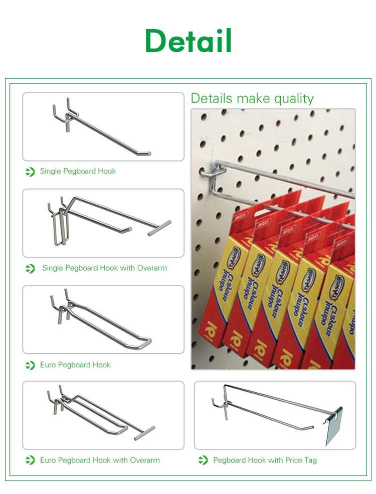 Retail Plastic Coating Display Euro Pegboard Hook