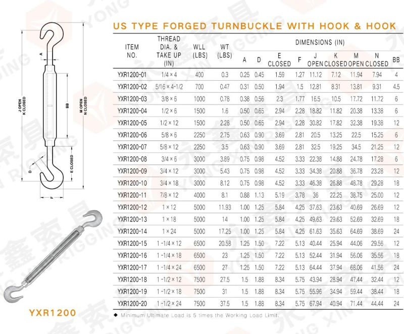 New Arrival Wholesale Stainless Steel High Polished Surface Hook-Hook Turnbuckle