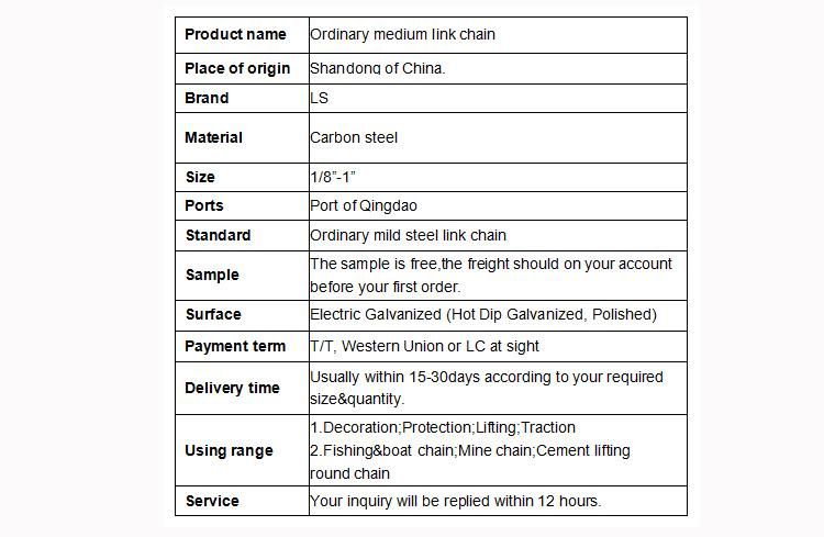 Galvanized Medium Link Chain Suppliers