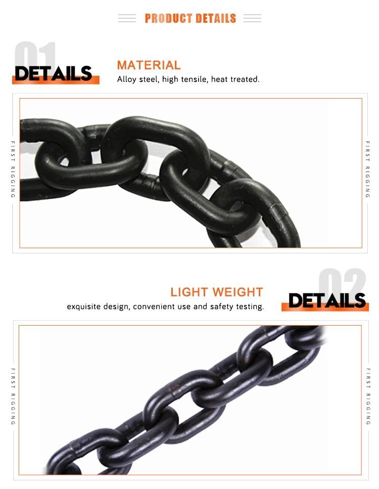 Black Oxidised/Zinc Galvanized Welded Short Link Chain for Lifting
