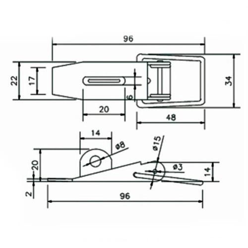 Straight Hook/ Bent Hook Galvanized Toggle Latch Lock
