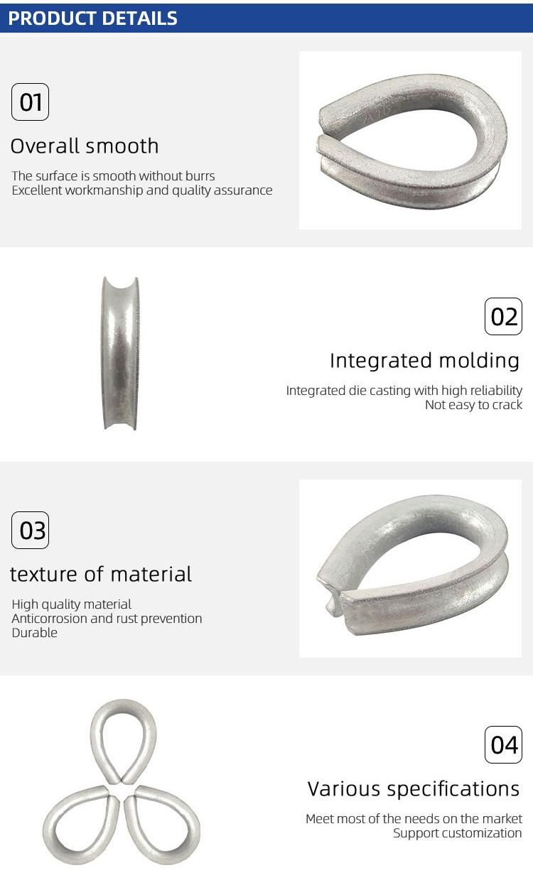 BS464 Open Type Wire Rope Thimble Dimensions