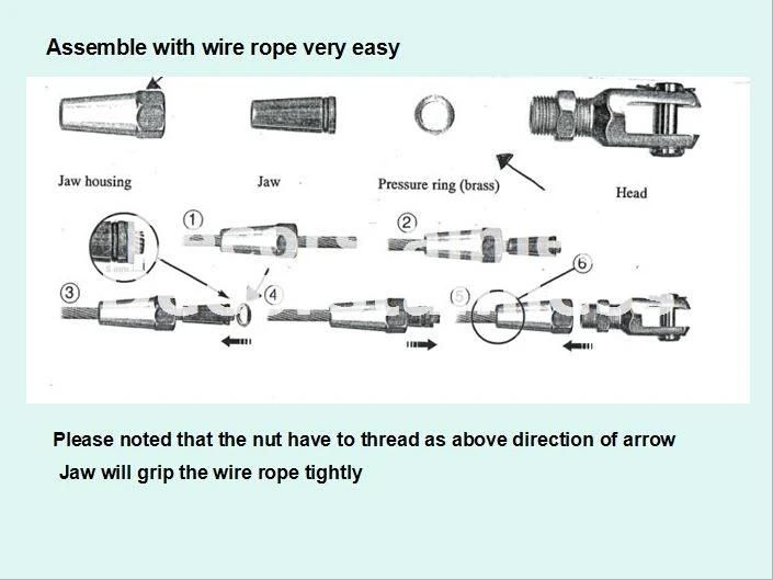 Stainless Steel Swageless Closed Body Turnbuckle with Big Toggle