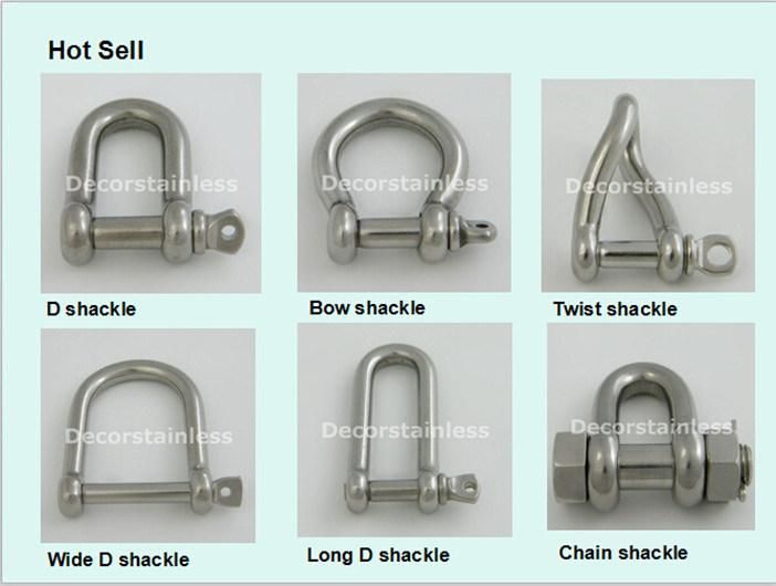Stainless Steel Dee Shackle with No Snag Pin