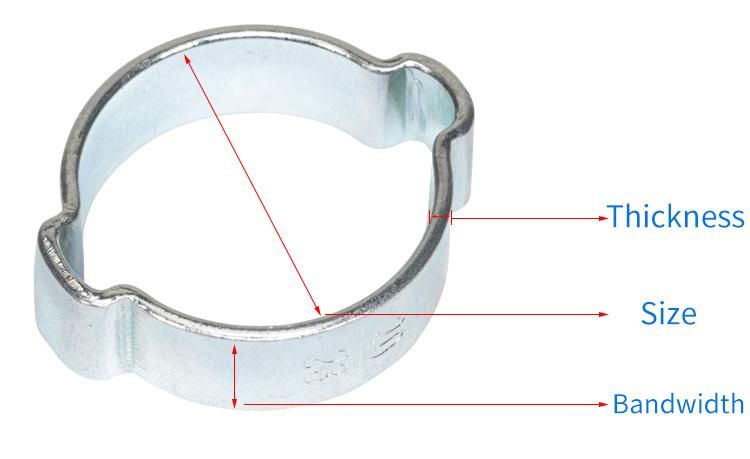 SS316 Double Ear Hose Clamp for Washing Machine Pipe Fixed