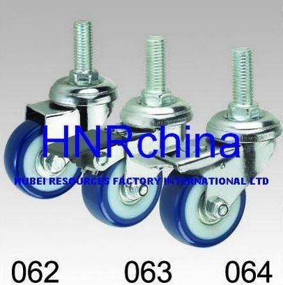 Blue PU Swivel Screw Top Caster