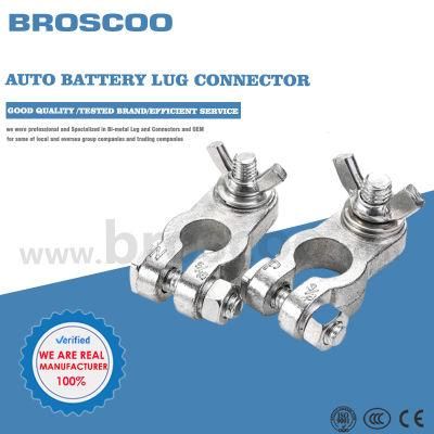 Zinc-Alloy Clamps Car Battery Terminal End with Wing Nut Terminal Connectors
