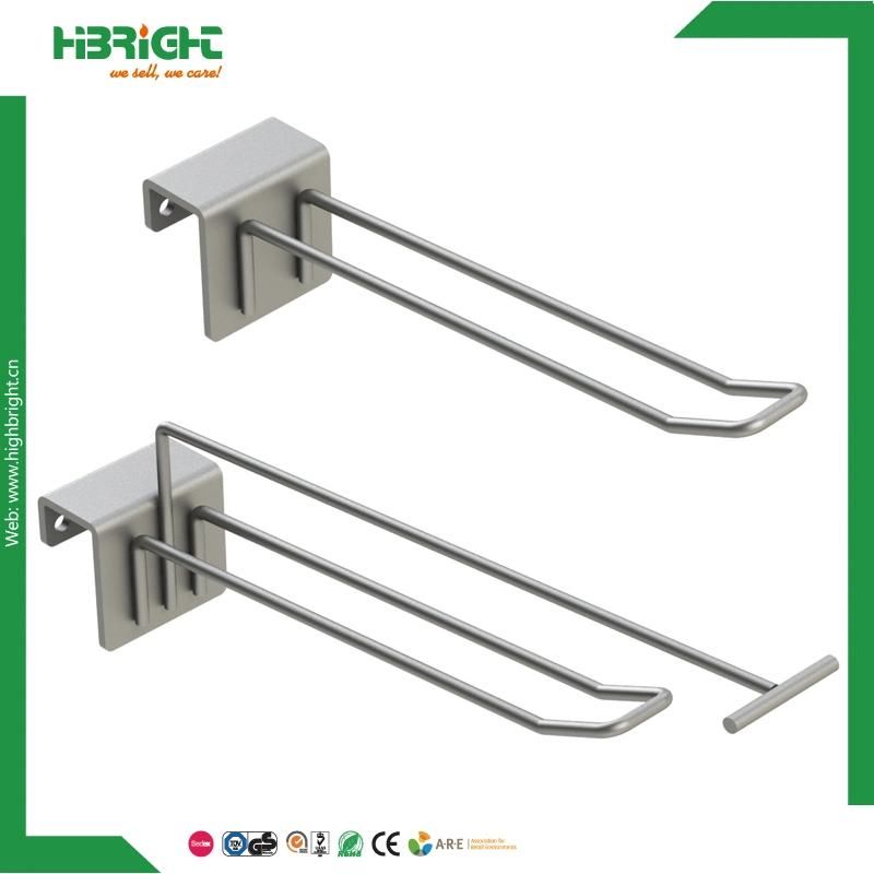 Single Double Prong Steel Wire Display Hook for Supermarket