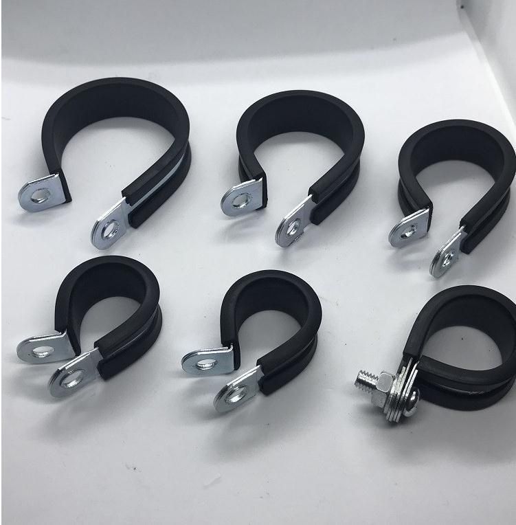 Stainless Steel R Fixing Type Cushioned P Clips Rubber Lined Clamp